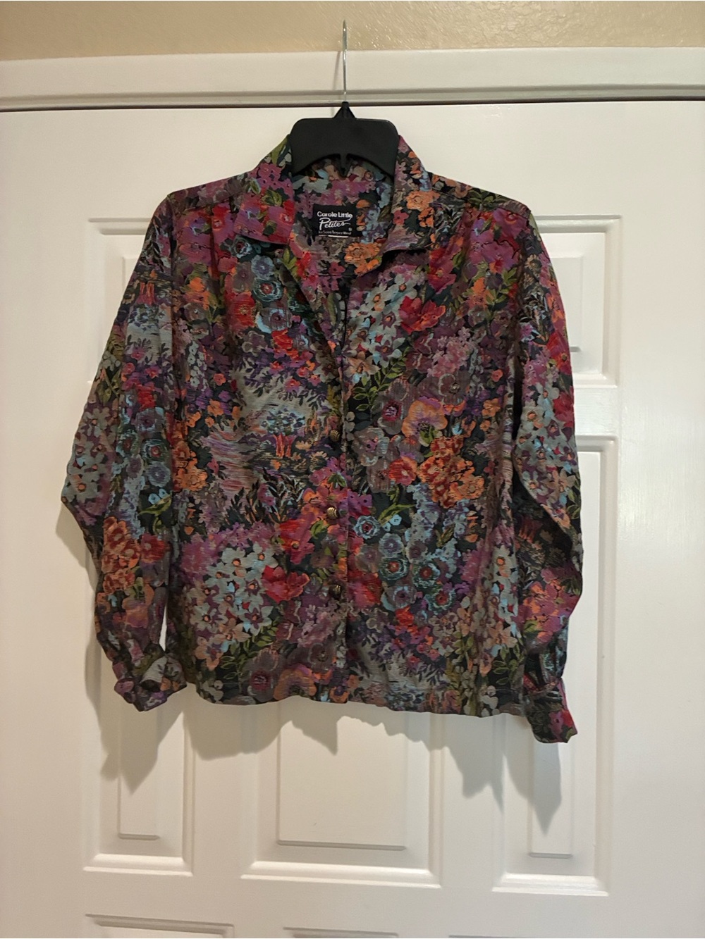 Colorful Floral Button-Up Blouse